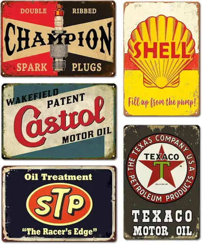 Letreros de hojalata metálicos vintage, letreros retro de garaje para hombres, decoraciones de pared, carteles de tienda de autos antiguos, letrero