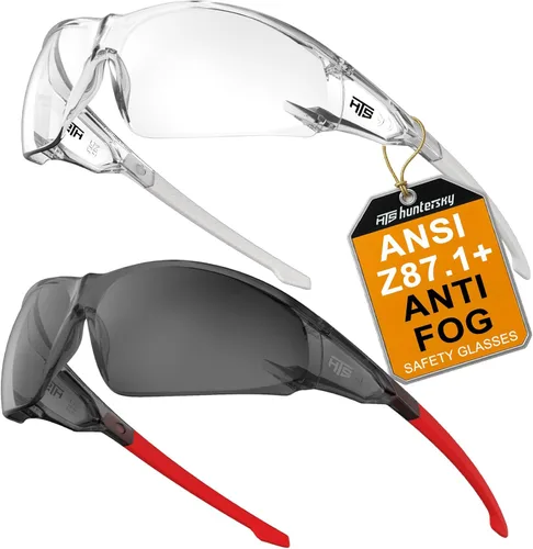 Miniatura 20 de HTS HUNTERSKY ANSI Z87.1 Gafas de seguridad antivaho envolventes transparentes, gafas de laboratorio para pickleball y química con resistencia a