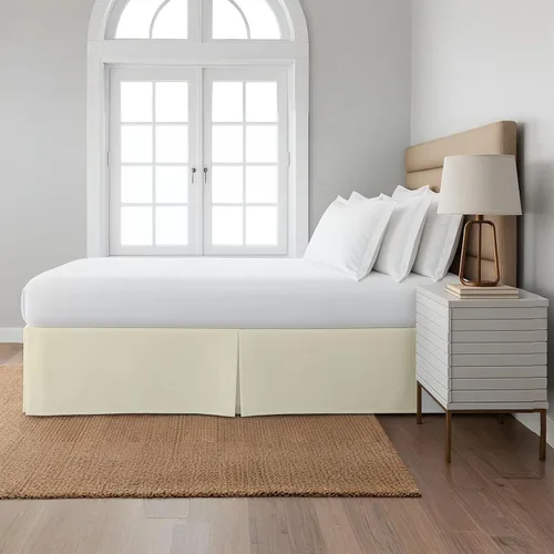 Cottingon Falda de cama plisada con esquinas divididas, 100% microfibra suave, brillante y lujosa, caída a medida de fácil ajuste, tamaño individual