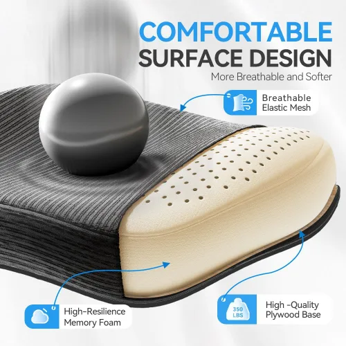 Miniatura 6 de Freepub Silla de oficina ergonómica con reposacabezas 3D, silla de escritorio de oficina de malla con soporte lumbar ajustable, silla de computadora