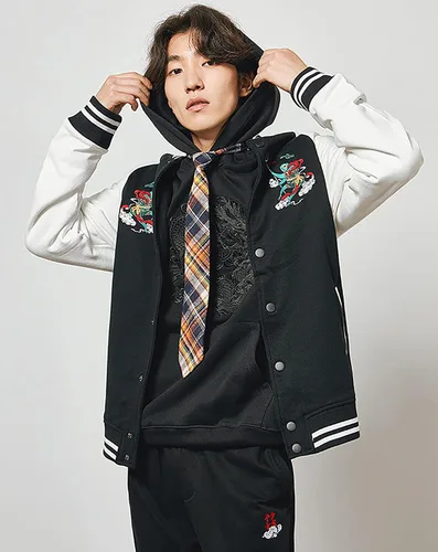 Miniatura 2 de Niepce Inc Chaqueta universitaria de béisbol bordada japonesa para hombre
