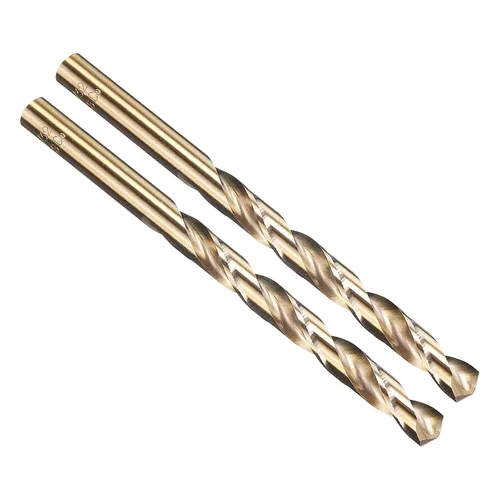 Miniatura 144 de PATIKIL Broca Jobber de 0.039 in, vástago recto M35 cobalto 5% acero de alta velocidad 135° acabado dorado para metal duro de acero inoxidable - 2