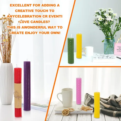Miniatura 6 de Thleunei Hojas de Cera de Abeja para Hacer Velas - Kit de Fabricación de Velas de Cera de Abeja para Niños - Kit de Fabricación de Velas de Navidad