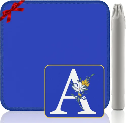 Tapete Mahjong para mesa, neopreno antideslizante con reducción de ruido, 32.4 x 32.4 pulgadas, azul, perfecto para mahjong americano, póker, juegos