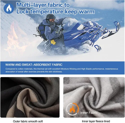 Miniatura 39 de MEETWEE Paquete de 4/5 camisas de compresión térmica para hombre, manga larga, forro polar, capa base, equipo de entrenamiento de invierno