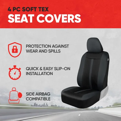 Miniatura 2 de Motor Trend Fundas de Asiento de Coche de Tela Gris para Asientos Delanteros – Fundas de Asiento Tipo Bucket Automotrices Premium, Hechas