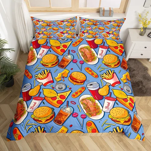 Miniatura 25 de Erosebridal Juego de ropa de cama para niños, juego de funda de edredón de sirena tamaño individual, funda de edredón femenina de escamas de peces