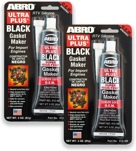 Miniatura 10 de ABRO Ultra Plus 999 RTV Sellador de silicona y fabricante de juntas, para motores de importación, seguro para sensores, no corrosivo, sellador