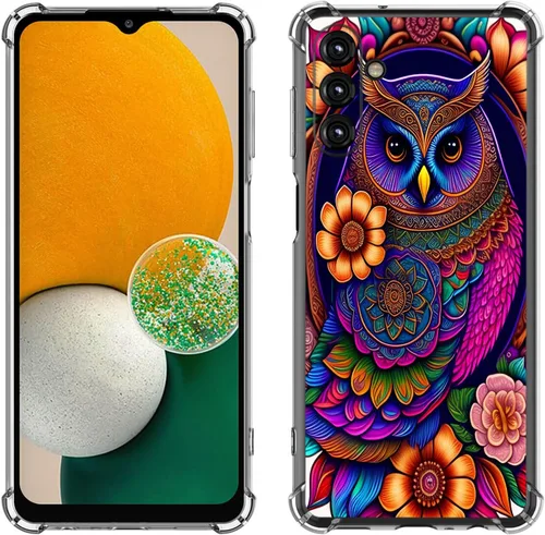 Miniatura 32 de Samsung Galaxy A14 5G - Funda para teléfono celular, diseño de flores de mariposa azul, a prueba de golpes, TPU con bordes elevados, compatible