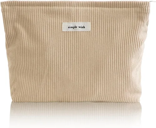 Miniatura 26 de Wudygirl Bolsa de maquillaje de lona para mujer, organizador estético de maquillaje, bolsa de maquillaje de viaje, bolsa de aseo para bolso, bolsa