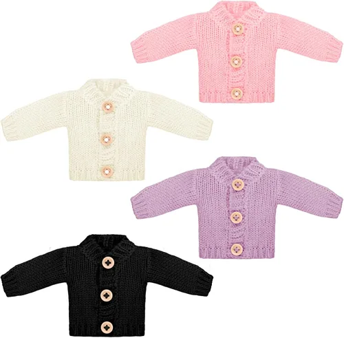 Bencailor 4 piezas de suéter de muñeca de invierno de 11.5 pulgadas, ropa de invierno, ropa de punto, accesorios para decoración de muñecas (color