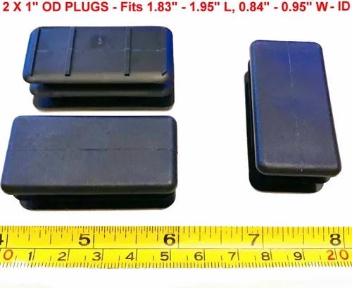 Miniatura 3 de (paquete de 4) tapones rectangulares a presión de 1 x 2 pulgadas (14-23 Ga - 1.83-1.95 pulgadas de largo x 0.84-0.95 pulgadas de ancho ID) Inserto