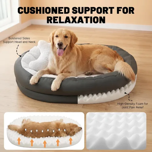 Miniatura 2 de Cama para perros pequeños con refuerzo, cama para perros pequeños, cama para perros pequeños, cama lavable con base de espuma de alta densidad