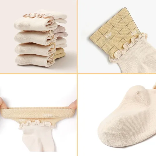 Miniatura 3 de Calcetines largos de algodón con volantes para niña pequeña