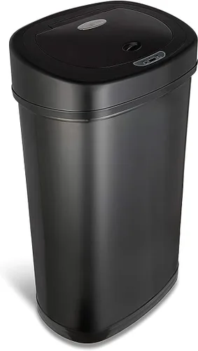 NINESTARS, cesto para basura automático, sin necesidad de tocar, con sensor de movimiento Negro