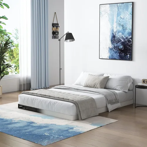 Miniatura 8 de Vehowy Base de resorte de 4 pulgadas para cama king, base de resorte solo tamaño king, base de colchón de servicio pesado, base de cama de metal
