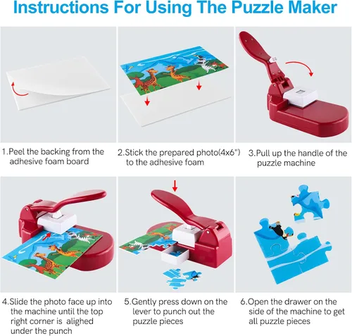Miniatura 2 de CYFUN DESIGN Fabricante de rompecabezas con 10 piezas de espuma adhesiva y cortador de fotos, punzonadora de papel DIY, punzonadora artesanal