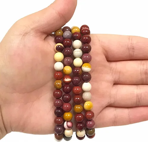 Miniatura 67 de Gem Avenue Handmade Round Bead Stretch Bracelet Unisex Natural Stone Beaded Jewelry for Men & Women, Elastic Wristband for Daily Wear