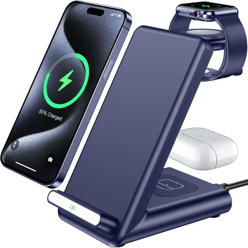 Miniatura 11 de Estación de carga inalámbrica, soporte de carga 3 en 1 hecho para Apple Watch Ultra 11 10 9 8 7 6 SE 5 4 3, cargador inalámbrico rápido hecho
