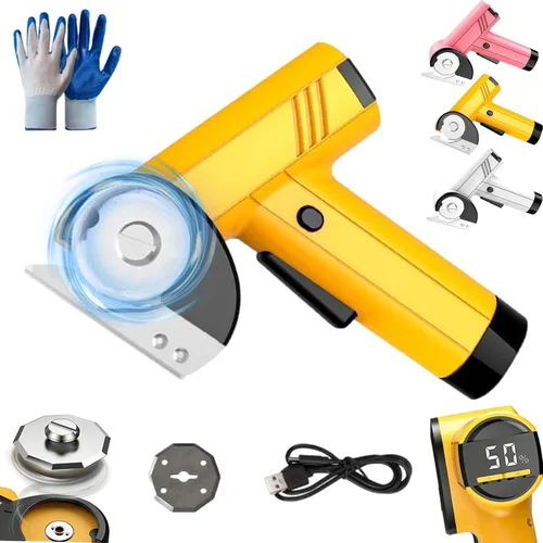 Miniatura 13 de Rechargeable High-Speed Cardboard Cutter, Cordless Electric Scissors, Automatic Cardboard Box Cutter with Safety Lock, 4-Speed Adjustment, Rotary