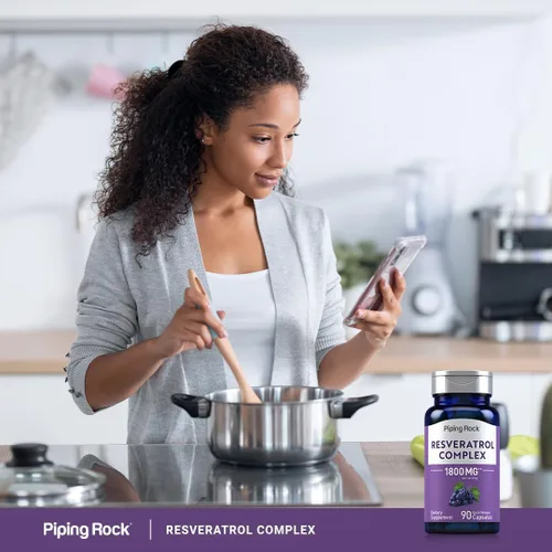 Miniatura 6 de Piping Rock Complejo de resveratrol 90 cápsulas Ultra potente Suplemento sin OMG, sin gluten