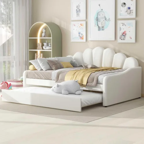 Miniatura 3 de Bellemave Cama nido de tamaño completo con cama corrediza, sofá cama, cama nido con cama corrediza para adultos, niños, niñas, adolescentes, cama