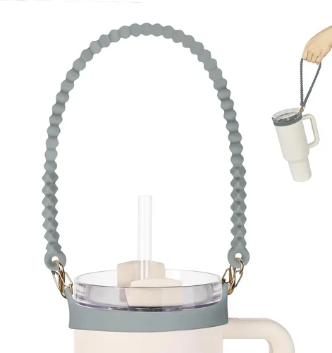 Miniatura 7 de Mango para botella de agua, soporte de silicona suave y duradero, eslinga, cordón, portador con correa, se adapta a la mayoría de botellas de agua