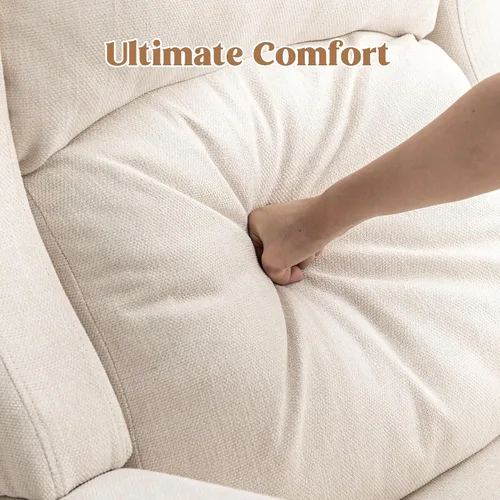 Miniatura 9 de HCHAIRH Mecedora para guardería, mecedoras de enfermería para mamá guardería, cómodo sillón mecedor con respaldo de alas con reposapiés y bolsillo