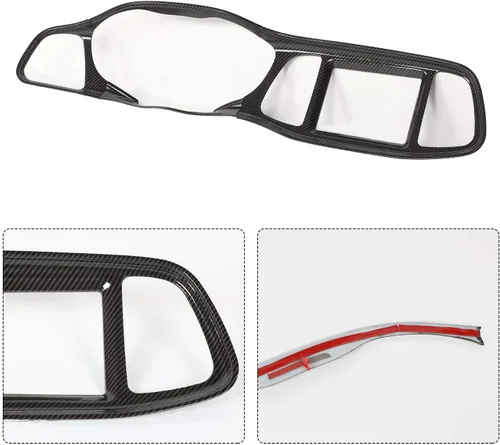 Miniatura 3 de JeCar Marco de tablero panel de mando compartimento central, accesorio decorativo interior compatible con Dodge Challenger 2015-2023, textura