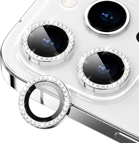Miniatura 51 de Protector de Lente de Cámara Bling para iPhone 17 Pro / 17 Pro Max, Anillo de Metal con Diamante Individual con Dureza 9H, Protector de Pantalla
