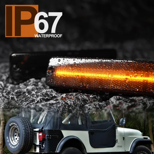 Miniatura 6 de Luces de marcador laterales LED de repuesto para 1972-1986 J'eep CJ5 CJ7, 1984-1991 Grand Wagoneer J10 J20 Pickup ámbar delantero rojo trasero