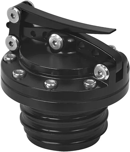 Miniatura 3 de Tapa de tanque de combustible de liberación rápida en negro para motocicleta, para Harley Sportster XL 1200 883 X48 Dyna Touring 1996 y posteriores
