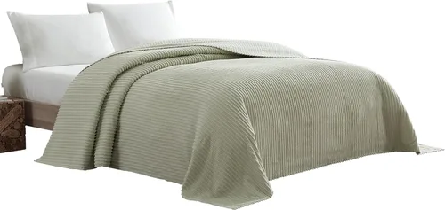 Miniatura 19 de Beatrice Home Fashions Colcha de chenilla de canal, matrimonial, color azul