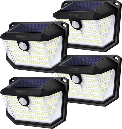 Miniatura 8 de Luces solares para exteriores, 230 LED con sensor de movimiento y 3 modos, impermeabilidad IP65, luz de ángulo amplio de 270°, luces de pared