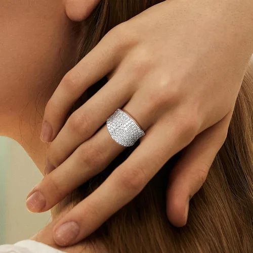 Miniatura 3 de DAYBYDAY Anillos de moissanita para hombres y mujeres, plata de ley 925, 2-3.5 quilates, color D, VVS1, anillo de cóctel de moissanita con diamantes