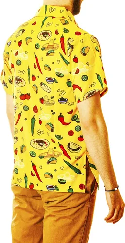 Miniatura 8 de Funny Guy Mugs Camisa de manga corta con botones y estampado hawaiano para hombre