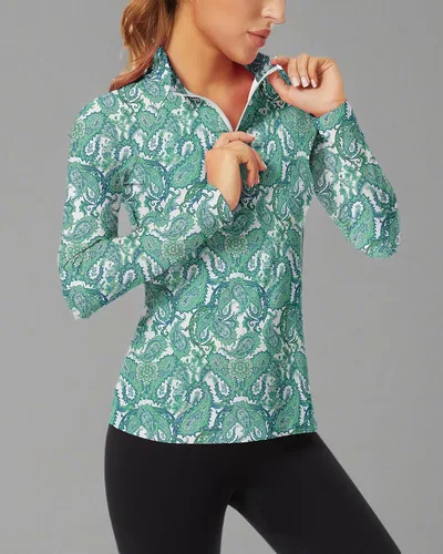 Miniatura 162 de WOWENY Camiseta deportiva de manga larga para mujer, con cremallera de un cuarto, cuello para entrenamiento, camiseta de tenis con estampado