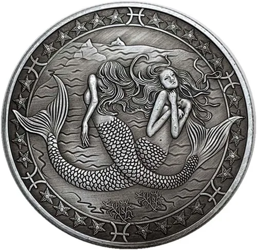 Miniatura 8 de Aomcisi Moneda creativa de doce constelaciones del zodiaco, monedas conmemorativas de plata antigua, decoración del hogar, manualidades, colección
