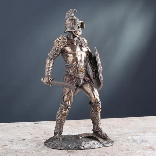 Miniatura 6 de VERONESE DESIGN Estatua del Rey Leonidas Guerrero Griego de Esparta de Resina Bronceada Fundida en Frío de 8.5 Pulgadas de Altura