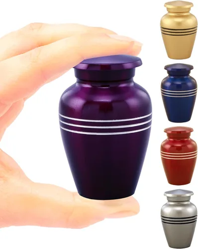 Miniatura 7 de Serenity Urna de recuerdo para cenizas humanas y mascotas, mini urna de cremación con bolsa de terciopelo y embudo, elegante urna conmemorativa
