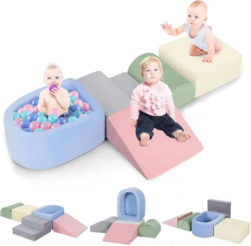 Climbing Toys for Toddlers 1-3, Foam Climb Blocks with Ball Pit for Baby, Toddler Climbing Toys Indoor, Baby Climbing Crawling Toys, Foam Blocks