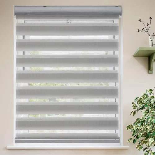 Miniatura 16 de Personalizadas MYshade - Persianas de cebra para ventanas sin cordones, persianas para ventanas con filtro de luz, tratamientos para ventanas