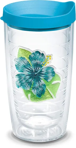 Miniatura 16 de Tervis Vaso aislado de doble pared Tropical Hibiscus Collection hecho en Estados Unidos mantiene las bebidas frías y calientes, 16 onzas, 4