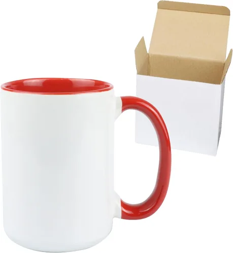 Miniatura 6 de Taza de café de cerámica de 15 onzas en caja de regalo blanca, 12 colores surtidos, caja de 12