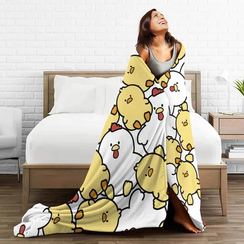 Miniatura 7 de Manta de pollo, linda manta de gallina de dibujos animados súper suave y cálida, para niñas, regalos para sofá, dormitorio, sofá oficina, manta