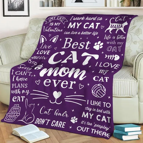 Miniatura 5 de Mosslink Manta de Mamá Gatuna 60"x50", Regalos para Amantes de los Gatos para Mujeres, Regalos de Gatos para Amantes de los Gatos, Regalos de Mamá
