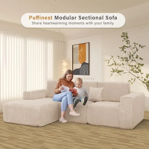 Miniatura 8 de Sofás deshuesados de 111 pulgadas para sala de estar, sofá de nube de 3 piezas, sofá modular modular profundo seccional, sofás comprimidos para sala