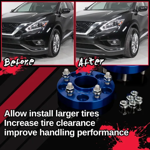 Miniatura 6 de KSP - Separadores de ruedas de 5 x 114.3 para G35 G37 350Z 370Z 240Sx 300Zx Altima, 1 pulgada de grosor, 5 x 4.5 centrado en el cubo de 2.602 in