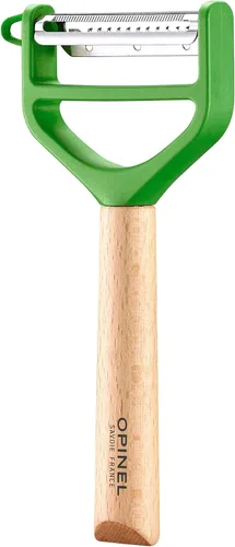 Miniatura 4 de OPINEL - Pelador de mango de madera T-Duo - Cuchillas de acero inoxidable - Agarre cómodo - 1 cuchilla microdentada para pelar + 1 cuchilla