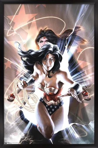 Miniatura 8 de Trends International DC Comics - Póster de pared de la Mujer Maravilla, 14.725 x 22.375 pulgadas, versión enmarcada de madera de granero